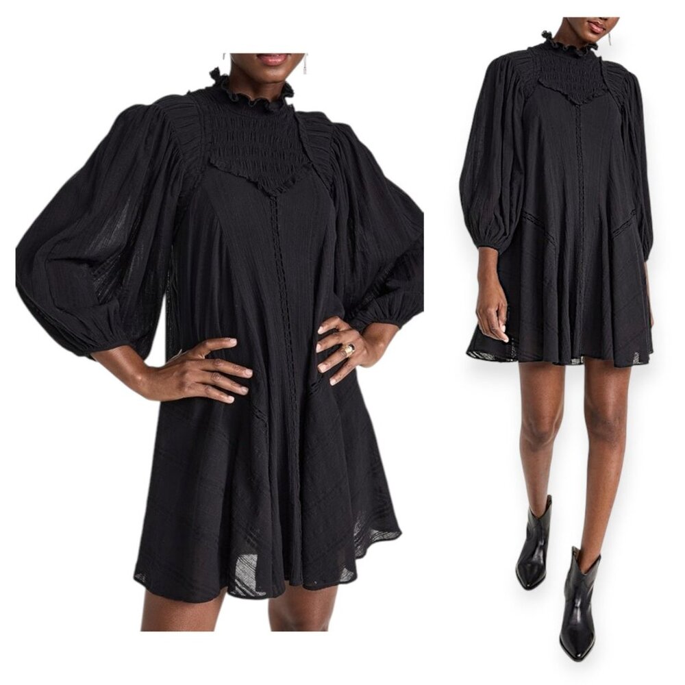 ISABEL MARANT ÉTOILE Isma Black Mini Dress,  Size FR36/S, NWT